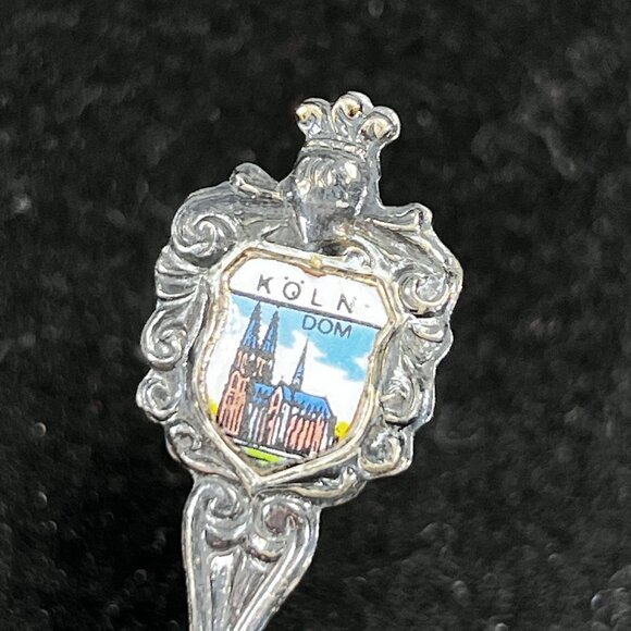 Set Of 10 Vtg Collectible Souvenir Spoons Enamel Shields Crest Europe So America - Picture 12 of 16